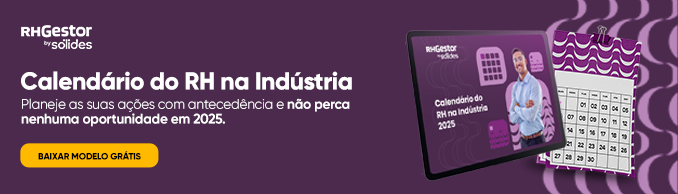 mockup de computador e tablet com a capa do calendário para o RH na Indústria que conta com a imagem de um calendário e um homem de braços cruzados